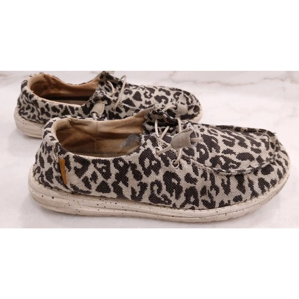 Hey Dude Women's Wendy Woven Cheetah Gray‎ Leopard Size 9 - Picture 3 of 13